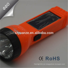 Factory Direct Export wiederaufladbare LED-Taschenlampe mit Side Solar wiederaufladbar